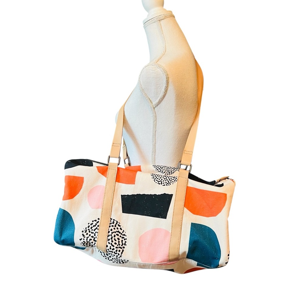 Minted Canvas Travel Weekender Bag in Multicolor Geometric Print